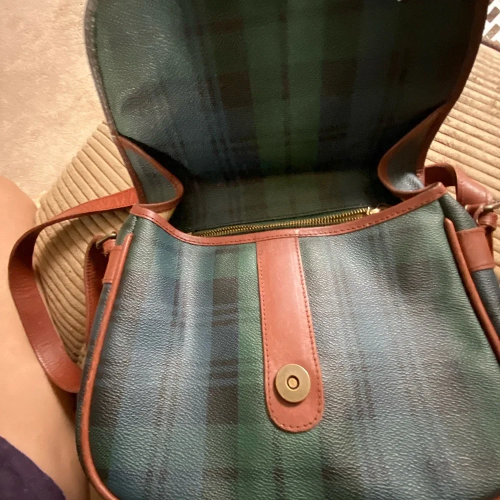 Valentine Blue and Brown Crossbody Bag genuine leather - Picture 3 of 5
